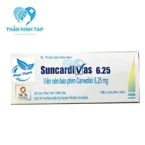 Suncardivas 6,25 - Điều trị bệnh suy tim xung huyết